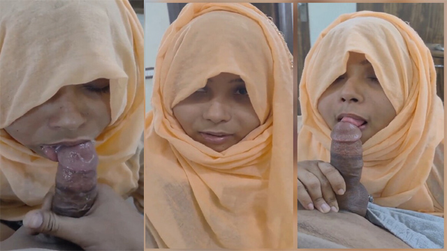 Hijabi Wife Giving Blowjob – To Lover & Talking