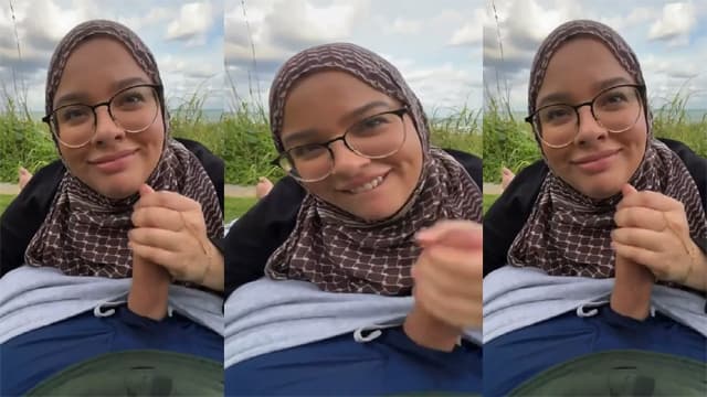 Hijabi Babe Park – Sucking Big Dick Hard Fuck MMS