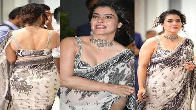 Young Bollywood Kajol Boob Press Viral