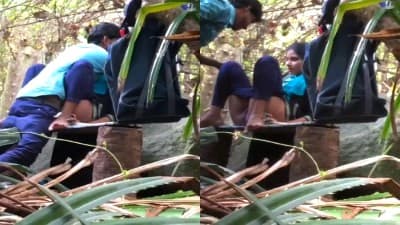 Young College Couple Quick Outdoor Fucking